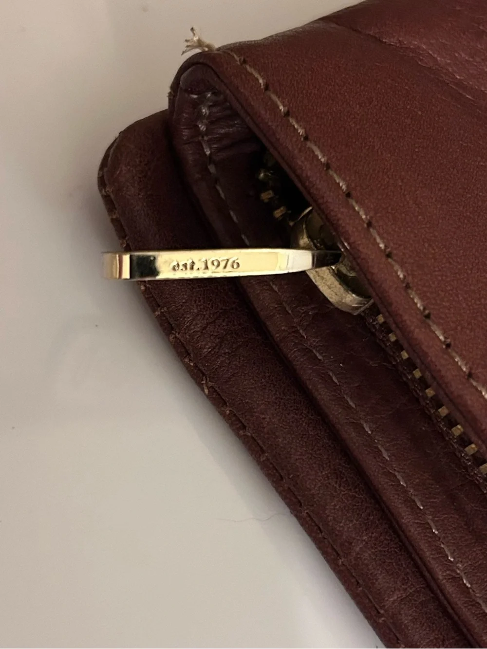 Liz Claiborne Mahogany Leather Zip-Accented Wallet - Picture 8 of 9